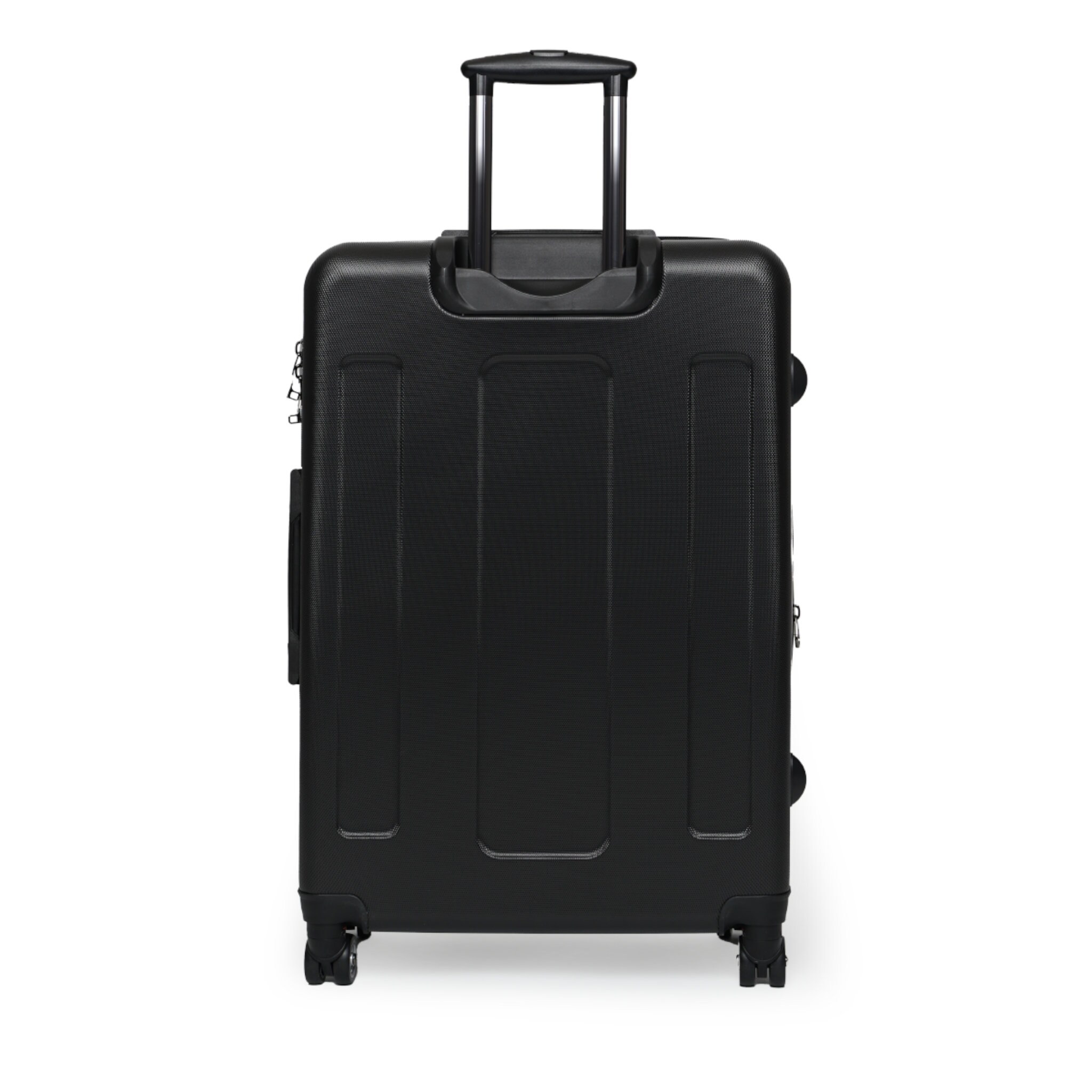 Travel Suitcase, Black Cat & Coffee Design, 360 Swivel Wheels, Adjustable Telescopic Handle, Premium Polycarbonate Shell