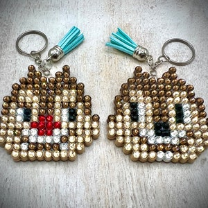 Chip + Dale - Disney Key Chain / Bag Charm - w/ Genuine Glass Rhinestones