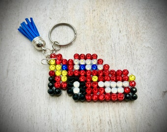 Disney - Cars - Lightning McQueen - Key Chain / Bag Charm - w/ Genuine Glass Rhinestones