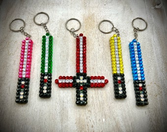 Star Wars - Light Sabers - Key Chain / Bag Charm - w/ Genuine Glass Rhinestones