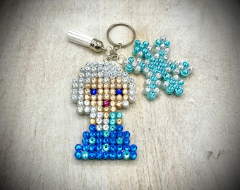 Disney - Frozen - Elsa - Llavero / Charm para bolso - con diamantes de imitación de cristal genuinos
