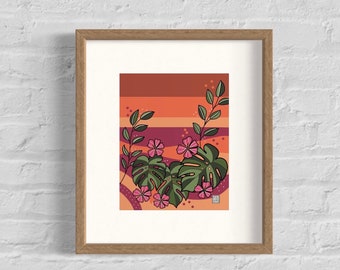 Hibiscus at sunset
