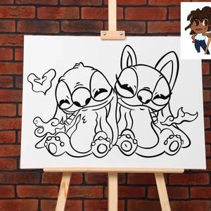 DIY Paint Party/ Pre-drawn /Outline Canvas /Adult Painting / Paint & Sip, DIY Paint Party / Pre-Sketched / Art Party/ Coloring Page/ Stencil