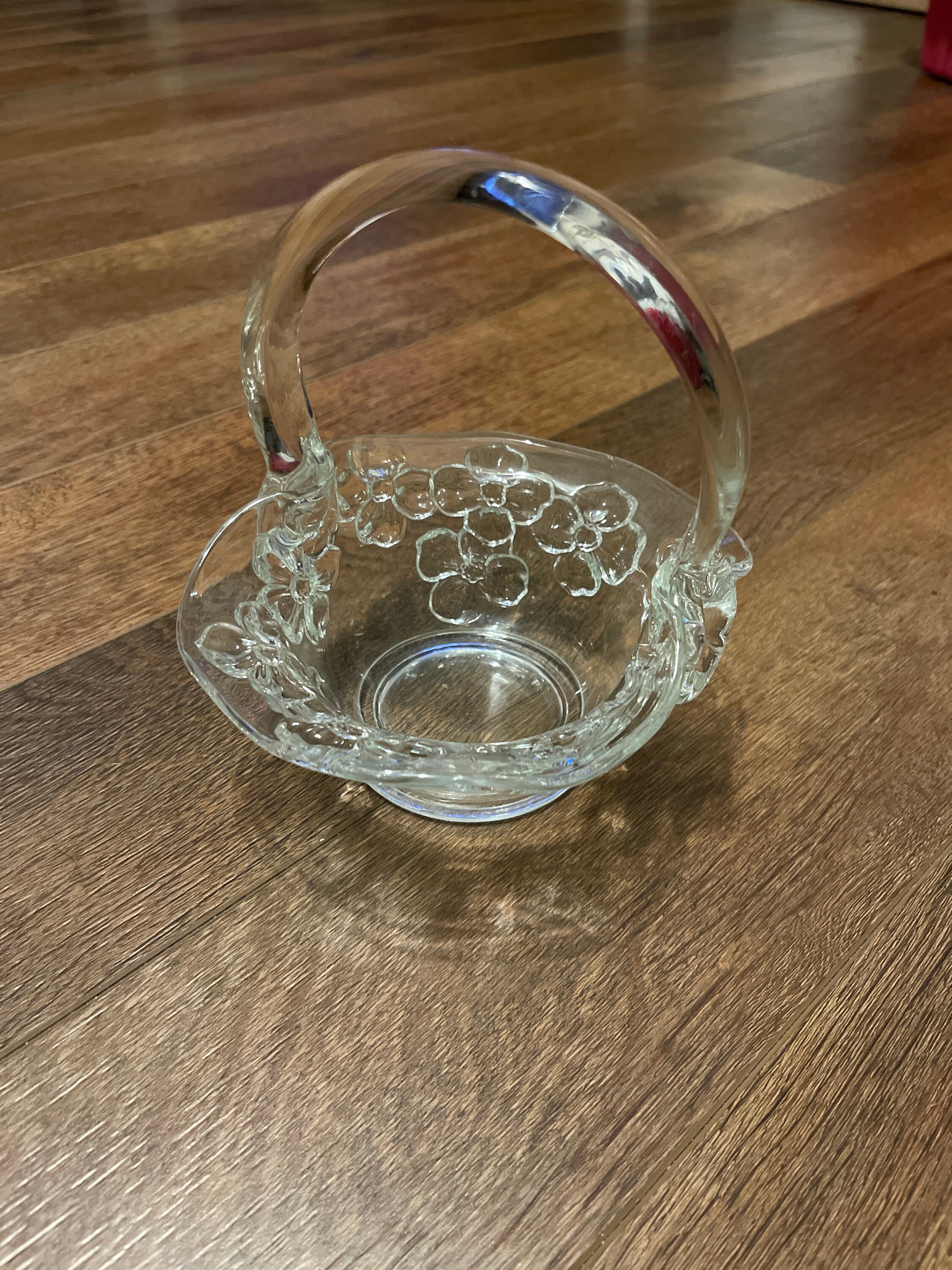 Vintage Tiara Indiana Glass Dogwood Basket Etsy