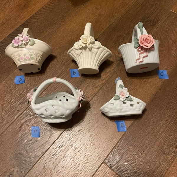 Small ceramic and porcelain Easter baskets