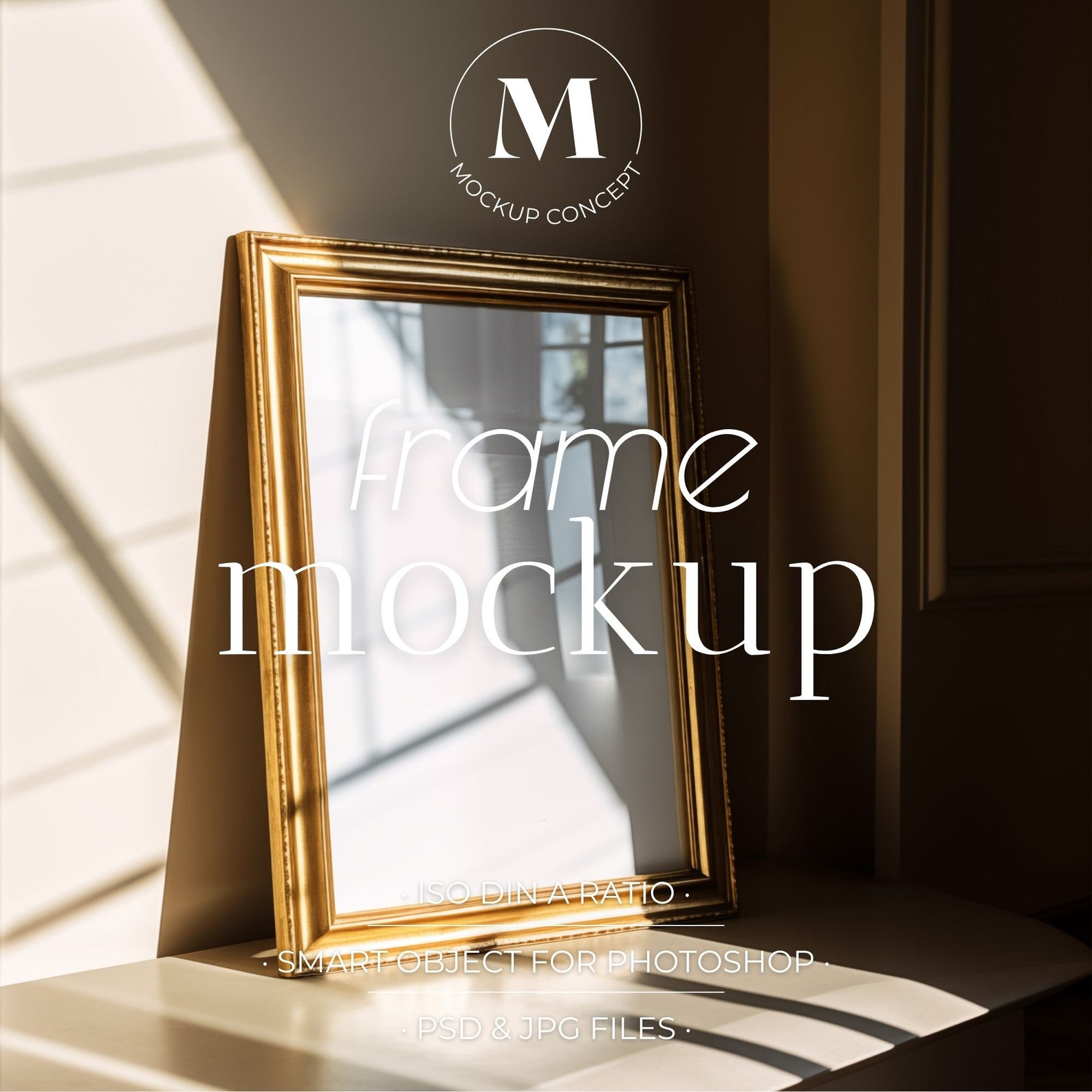 Natural Sunlight Frame Mockup 047 | Vintage Gold French Style ...