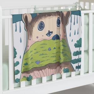 Baby Swaddle Blanket, Bear Themed Swaddle, Plush Baby Blanket, Cute Bear Blanket, Bear Forest Swaddle, Soft Baby Blanket, Newborn Gift