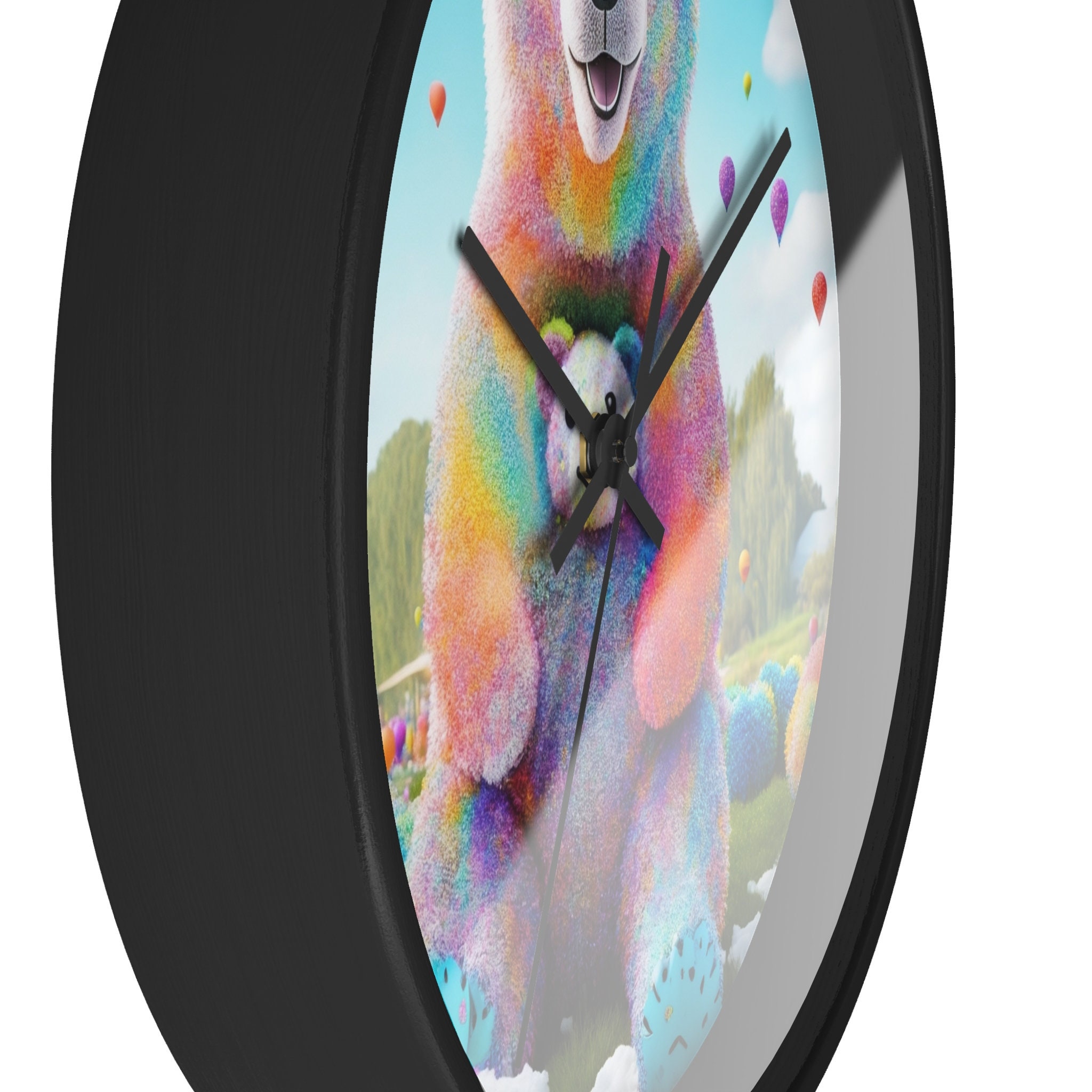 Colorful Bear Clock Fantasy Bear Timepiece Vibrant Bear Clock Kid ...