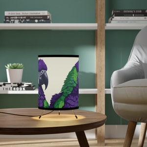 Decorative parrot art lamp  Vibrant nature bird lamp  Two parrots design lamp  Magical garden parrot light Exotic parrot decor light