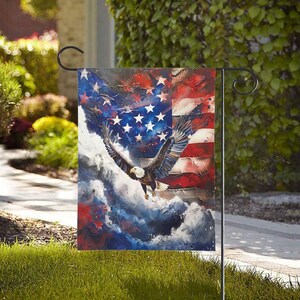 Garden & House Flag Durable Polyester, Double-Sided Design, Two Sizes, Top Sleeve for Easy Hanging (Pole, Hooks, or Fasteners Not Included)