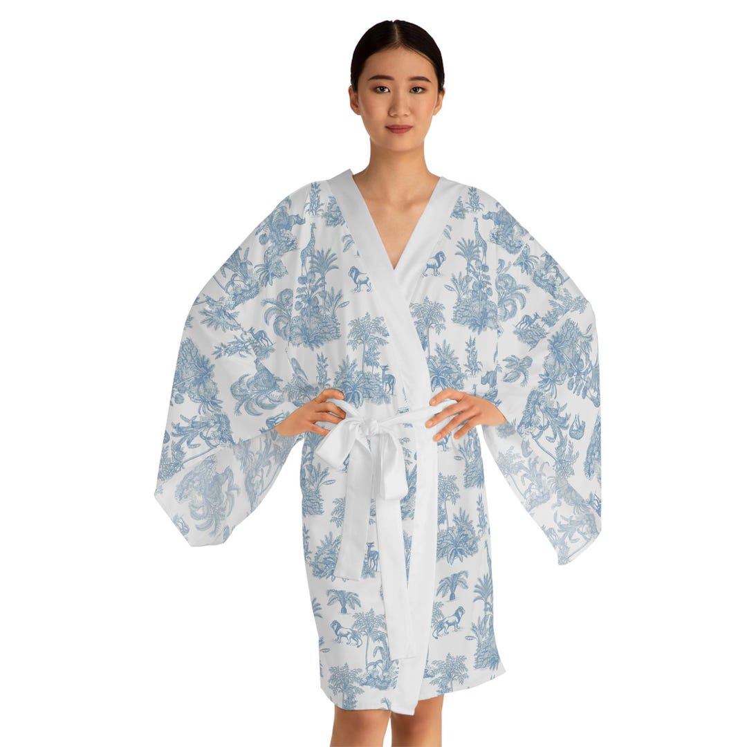Wild Animals in the Jungle Long Sleeve Kimono Robe, Tropical Safari ...
