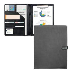 Premium PU Leather Office Folder with Secure Button Closure – Stylish, Durable, Professional Document Organizer for A4 Papers, Notes & More