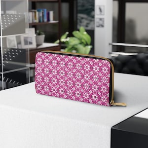 Antiek patroon portemonnee met rits - vintage portemonnee, retro clutch, muntzakje, boho kaarthouder, reisgeldzak