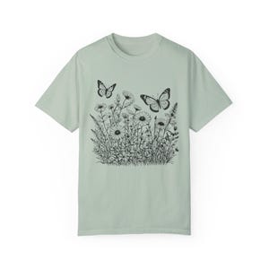 Wildflowers and Butterflies,Unisex T-shirt,Wildflowers t-shirt,Wildflower Tshirt,Floral Tshirt,Flower Shirt,Gift for her,Butterfly t-shirt