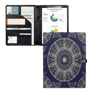 Premium PU Leather Office Folder with Secure Button Closure – Stylish, Durable, Professional Document Organizer for A4 Papers, Notes & More
