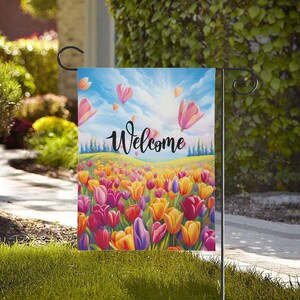 Garden & House Flag Durable Polyester, Double-Sided Design, Two Sizes, Top Sleeve for Easy Hanging (Pole, Hooks, or Fasteners Not Included)