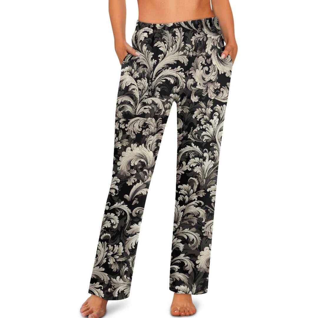 Baroque Floral Design ,women's Pajama Pants, Elegant Lounge Wear for ...