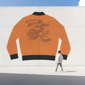 King Dragon Women&#39;s Bomber Jacket - Dragon Lover Gift, Gothic Clothing, Fantasy Outerwear, Statement Jacket, Unique Gift for Her