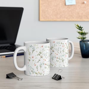 Wildflowers Mug 11oz - Spring Floral Coffee Cup, Botanical Tea Mug, Nature Lover Gift, Flower Print Drinkware, Gardening Enthusiast Gift