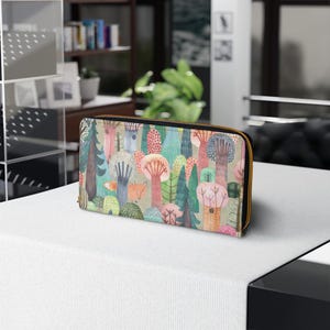 Fox in the Forest Zipper Wallet, Cute Illustration, Fox Lover Gift, Animal Lover, Forest Theme Wallet, Nature Inspired Pouch,
