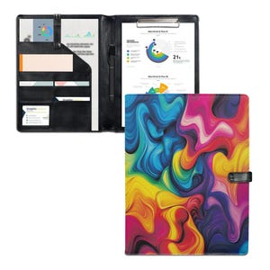 Premium PU Leather Office Folder with Secure Button Closure – Stylish, Durable, Professional Document Organizer for A4 Papers, Notes & More