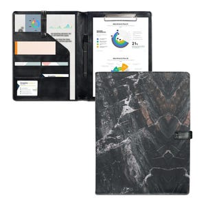 Premium PU Leather Office Folder with Secure Button Closure – Stylish, Durable, Professional Document Organizer for A4 Papers, Notes & More