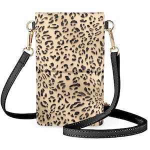 Phone bag Crossbody Bag With Leopard Print, Small Cell Phone Wallet, Phone Pouch, Cell Phone Purse, Phone Holder, Crossbody Wallet