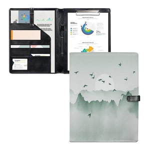 Premium PU Leather Office Folder with Secure Button Closure – Stylish, Durable, Professional Document Organizer for A4 Papers, Notes & More