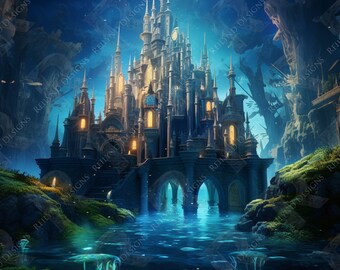 Waterside Castle - AI Generated Art