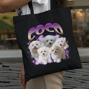 Custom pet tote bag personalized dog and cat tote bag unique tote for dog lovers custom dog lover gift