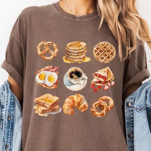 Vintage Breakfast Shirt, Coffee Graphic T-Shirt, Minimalist Movie Snack Sweatshirt, Foodie Gift, Baking Food Lover, Breakfast Shirt