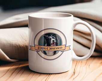 Personalized Dog Photo Mug: Custom Pet Portrait, Dog Lover Gift