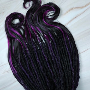 Full set 50 black purple DE kanekalon Crochet Dreads loose ends synthetic hair 28 inches soft and light ombre extensions