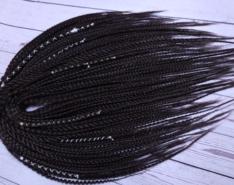 Reusable Natural Dreadlock Extensions |51 DE synthetic Crochet Curly Dreads Braids and Twists | Handmade Brown 20 inches | Soft and Light