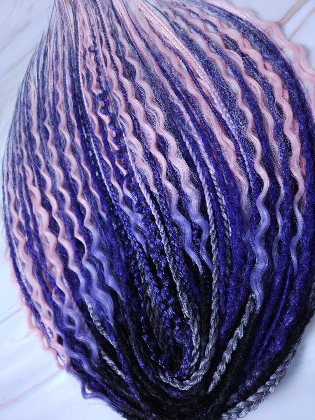 Full Set of 50 Purple DE Kanekalon Dreads Braids Senegal Etsy