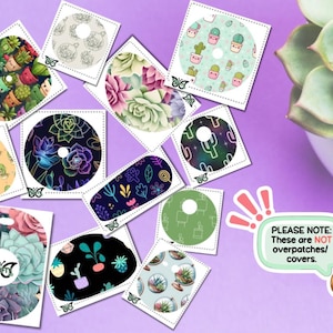 Succulent CGM Stickers:  Matte Vinyl Decals for Dexcom, Freestyle, MiniMed, Eversense