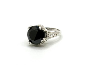 【BLACKPURPLE】[silver925] BRIAL CRYSTAL RING Solid 925 Sterling Silver Luxury Ring for Men with Faceted