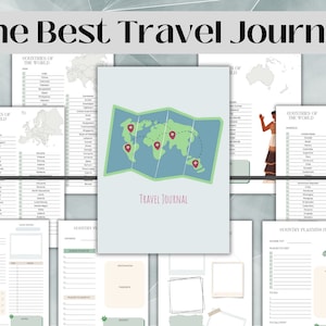 Journal de voyage avec cartes du monde, liste de tous les pays du monde, carnet de souvenirs de voyage