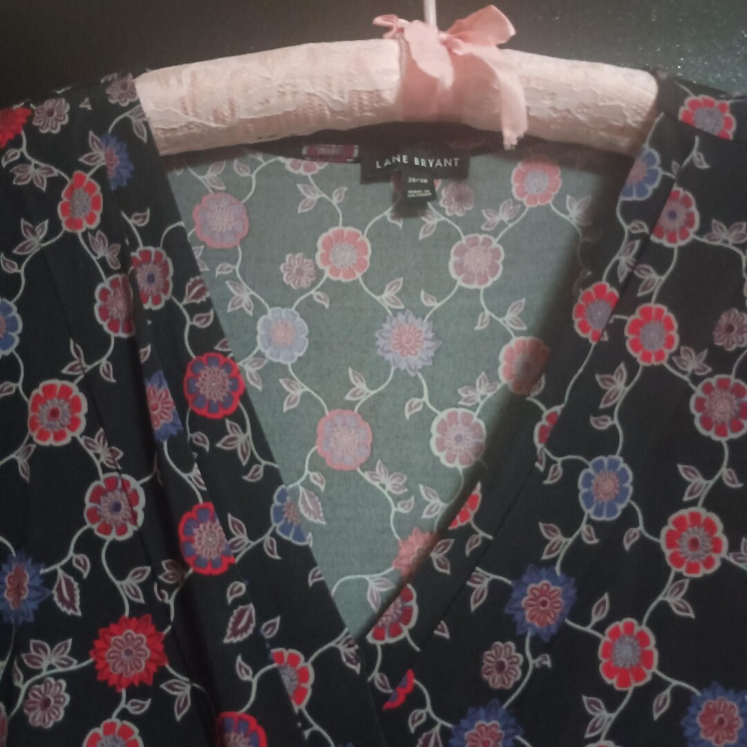 Chemisier Bleu Lane Bryant Grande Taille 26 – Coton/élasthanne, Occasion Très Bon état