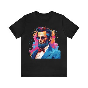 Abraham Lincoln T-Shirt, Lincoln Graffiti T-shirt Gift, Lincoln Tee, Lincoln shirt, Unisex Lincoln Jersey Short Sleeve Tee