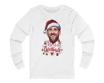 Camiseta unisex de manga larga con el logo navideño de Messi