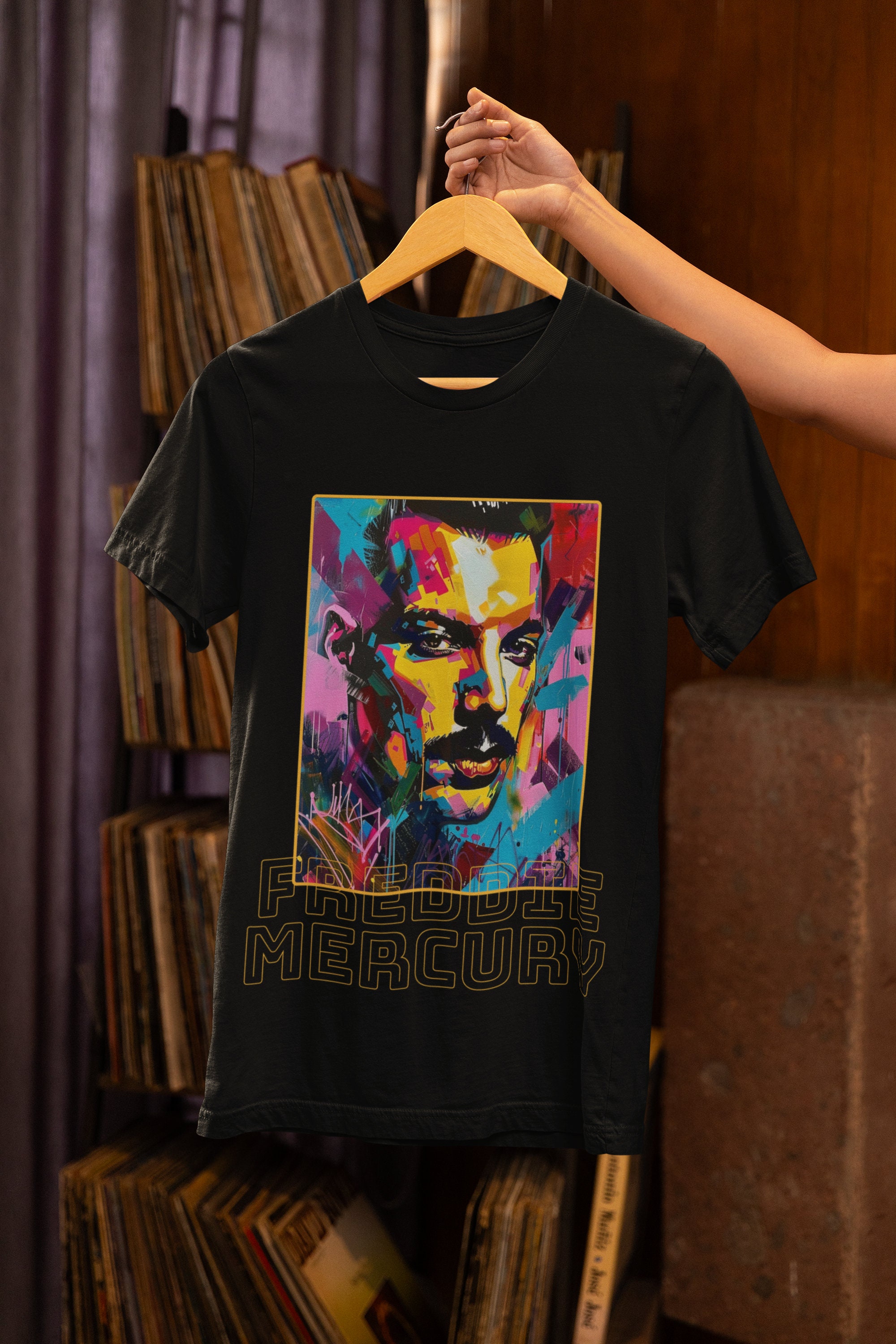 Freddie Mercury Graffiti T Shirt Freddie Mercury Tee Queen Unisex Tee Model 4