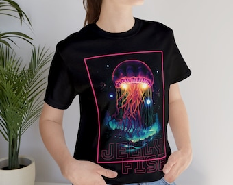 T-shirt méduses galactiques, tee-shirt méduses vibrant, unisexe