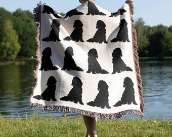 Cavalier King Charles Spaniel Cotton Woven Throw Blanket, King Charles Cavalier Gifts, Cavalier Dog Mom Gift, King Charles Dog Home Decor
