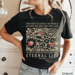 John 3:16 shirt, Comfort Colors Christian shirt, Boho Christian tshirt, Bible verse tee, Retro Christian shirt, gift for Christian