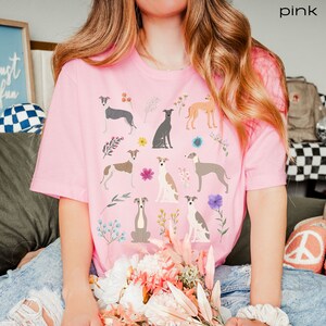 Greyhound Wildflower shirt, Greyhound shirt, Greyhound gift, Greyhound mom, Greyhound gifts Pink