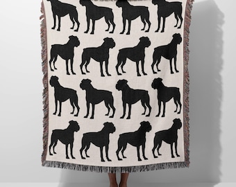 Boxer Dog 100% Cotton Woven Throw Blanket, Boxer Dog Mom Gift, Boxer Dog Lover Present, Boxer Dog Home Decor