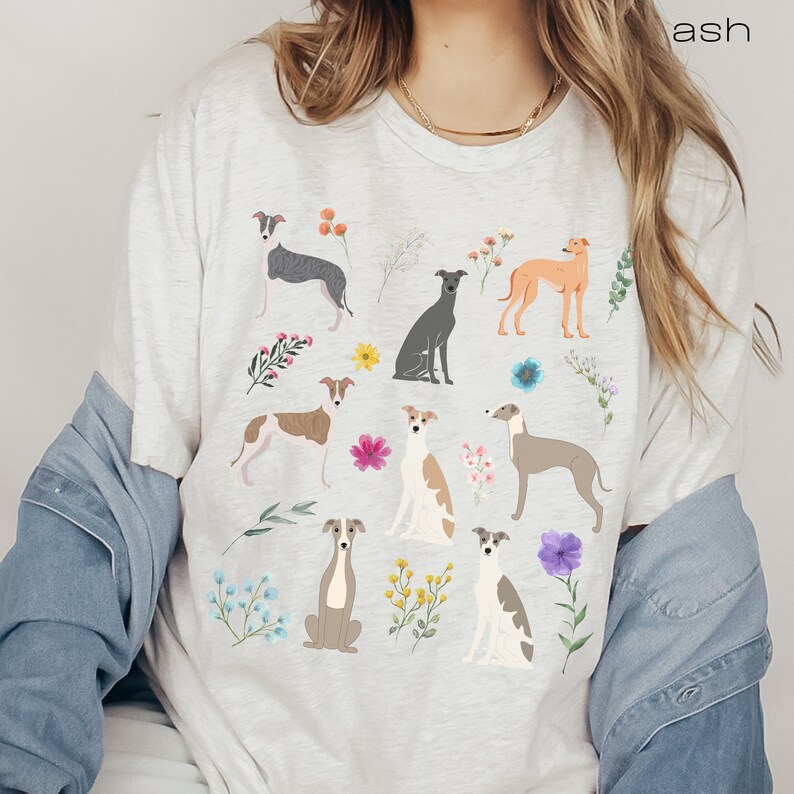 Greyhound Wildflower shirt, Greyhound shirt, Greyhound gift, Greyhound mom, Greyhound gifts Ash