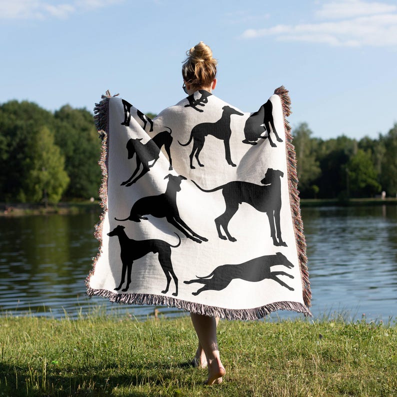 Greyhound Throw Greyhound 100% Cotton Woven Blanket, Greyhound Gifts, Gift for ...