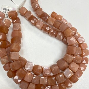 Peach Moonstone Cube Box beads, Moonstone  Box Faceted